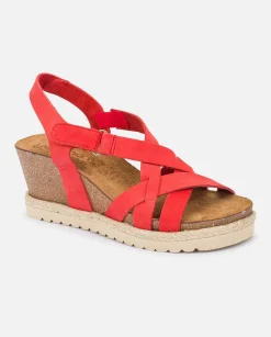 Femmes Yokono Sandales À Semelles Compensées*Sandale Compensee Rota-024 Rouge