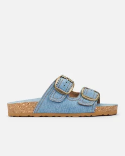 Femmes Yokono Sandales Plates*Sandale Plate Jerba-095-01 Bleu
