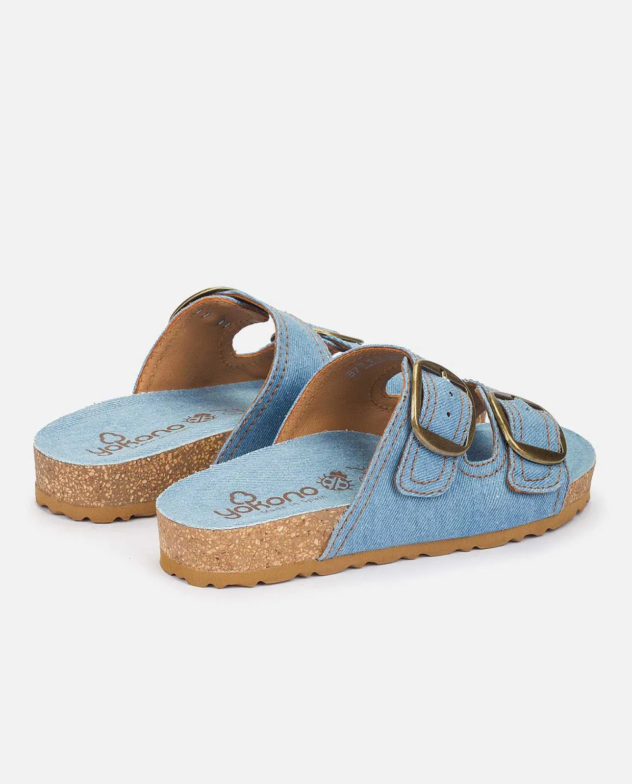 Femmes Yokono Sandales Plates*Sandale Plate Jerba-095-01 Bleu