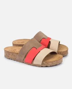Femmes Yokono Sandales Plates*Sandale Plate Jerba-116 Rouge